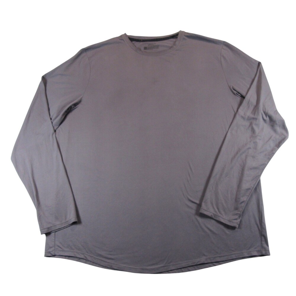 UNRL Mens Long Sleeve‎ T Shirt 2XL Gray Stretch Recycled Polyester Logo
